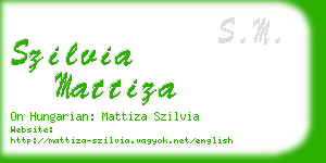 szilvia mattiza business card